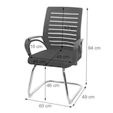 thumbnail of Set van 2 conferentiestoelen HWC-K51, bezoekersstoel sledemodel, 150 kg draagvermogen stof/textiel ~ zwart