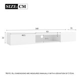 thumbnail of Merax 160 cm weißer Hochglanz-Hängeschrank für 70-Zoll-TV, mit LED-Beleuchtung, Bluetooth-APP-Steuerung, Wandmontierter TV-Ständer