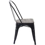 thumbnail of Décoshop26 - 2 chaises de salle à manger style industriel factory métal noir et assise en bois CDS04441
