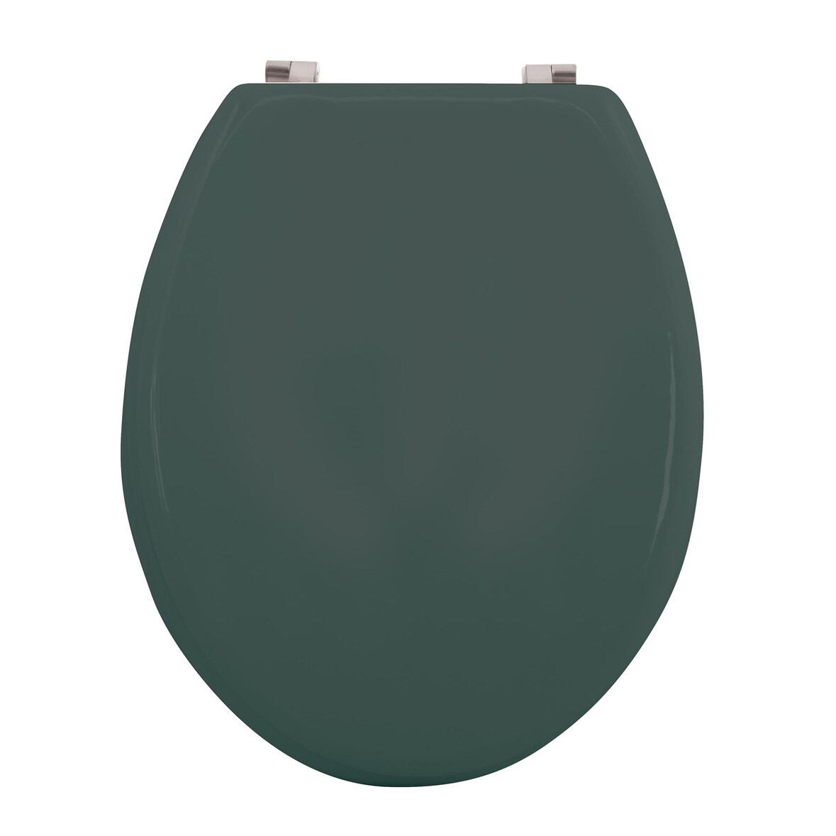 WellHome - Sedile WC in MDF con cerniere in acciaio inox 45x36x5,6 cm, colore Verde Scuro - Asi WC