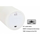 thumbnail of Bougie LED en cire rustique Ivoire à piles imitation flamme vacillante H18cm Timer Blanc chaud Lotti
