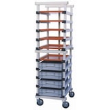 thumbnail of Carro porta bandejas plegable de 540 x 650 x 1790 mm. (h)  Para cajas o bandejas N.E. de hasta 120 mm. (h) 10 niveles GRIS, RUEDAS DE PP