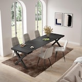 thumbnail of Consolle allungabile, Tavolo consolle allungabile, 302x90x73cm, Per 14 persone, Gambe in legno, Stile moderno, Nero _ 336_49