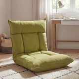 thumbnail of Sillón de suelo HWC-N44, sillón reclinable cojín de suelo sofá plegable 6 posiciones reclinable, estructura robusta terciopelo ~ verde