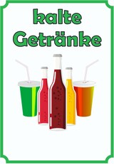 thumbnail of kalte Getränke Schild Hochkant A5 Rückseite selbstklebend