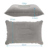 thumbnail of Intirilife Aufblasbares Kissen in GRAU - 33.5 x 22 cm - Rechteckiges Kopfkissen zum Aufblasen mit ergonomischer Form zum bequemen Schlafen