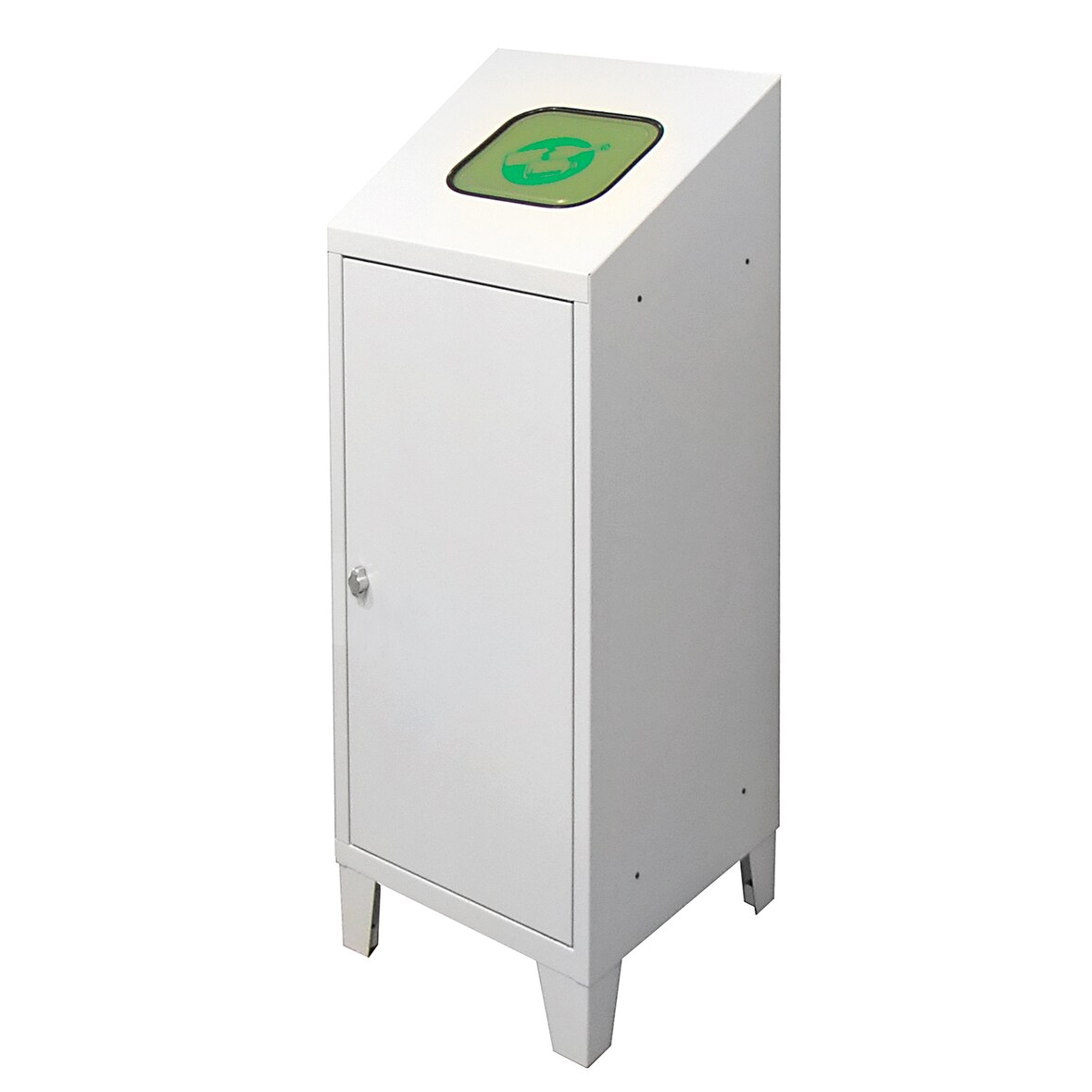 PROREGAL Recycling-Abfallsammler mit Abfallsackhalterung Solo | HxBxT 122x40x45cm | 1x 120 Liter | Lichtgrau