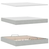 thumbnail of vidaXL Ottoman-Bett mit Matratzen Hellgrau 180x200 cm Samt