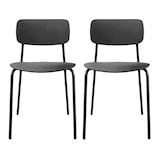 thumbnail of Lot de 2 chaises en acier et plastique noires