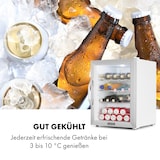 thumbnail of Beersafe XL Crystal White Kühlschrank 60 Liter 4 Böden Panoramaglastür Edelstahl Weiß