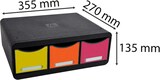 thumbnail of EXACOMPTA Cassettiera Toolbox Maxi 318798D, 3 cassetti, box PS monoblocco in orizzontale, (PxlxAlt) 27x35,5x13,5 cm, gamma Iderama, nero/arlecchino