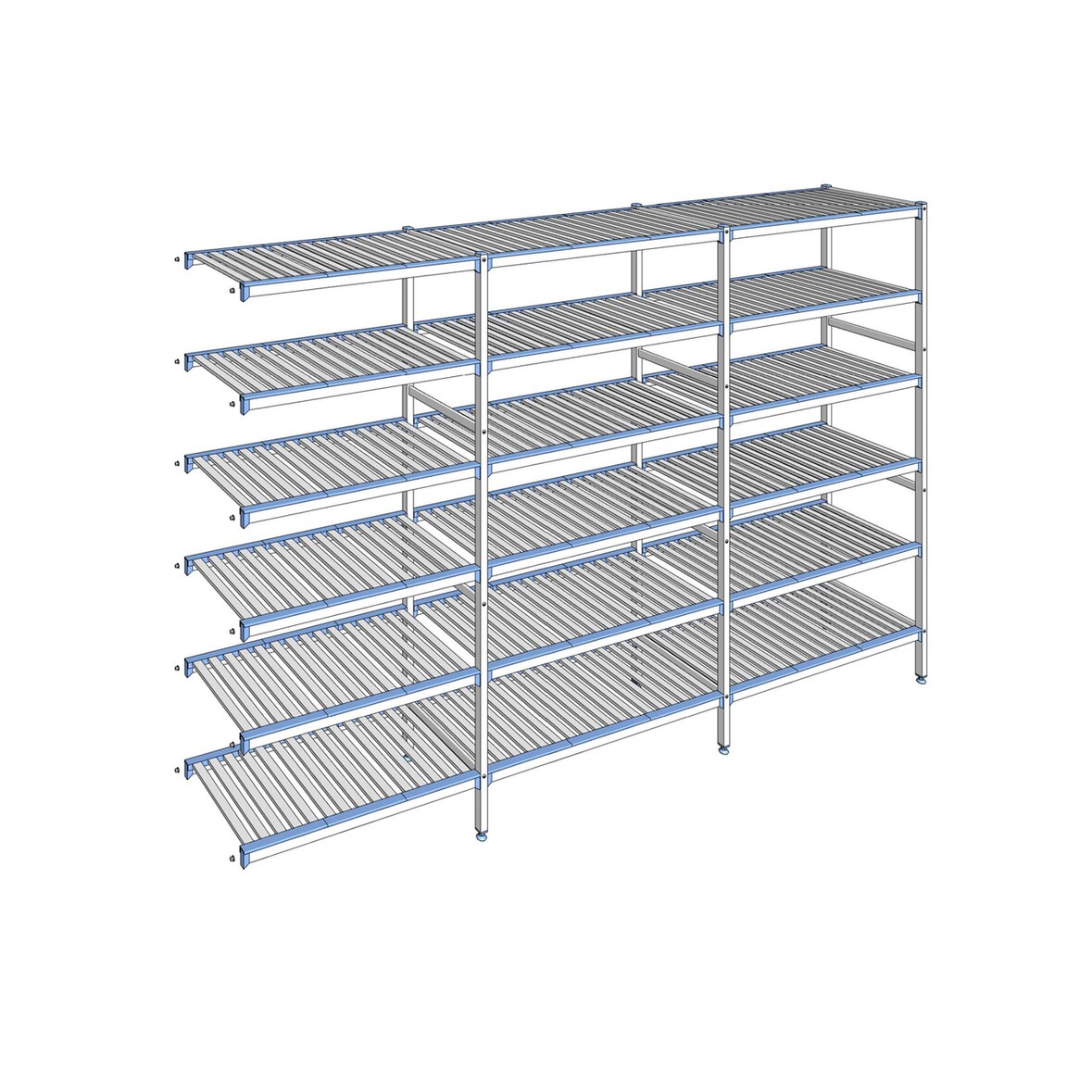 Tournus Equipement Rayonnage à clayettes amovibles 6 niveaux aluminium 205 x 323.1 x 50 cm Tournus - ACO3231