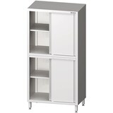 thumbnail of Stalgast Edelstahl Hochschrank mit Schiebetüren, 900x700x2000 mm, mit zwei Schrankräumen, verschweißt