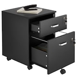 thumbnail of tectake Cómoda com rodas VAGUR, 2 gavetas com fechadura  Preto