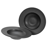 thumbnail of CreaTable Lava Stone Schwarz Pastateller 2-tlg Steinzeug