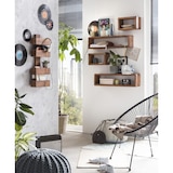 thumbnail of Möbilia Wandregal aus Akazie | 4 Ablagefächer | B 30 x T 9 x H 72 cm | natur | 23020007 | Serie REGAL