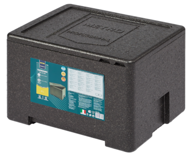 METRO Professional Caixa térmica com tampa G/1, 41.5 x 32 x 28.5 cm, polipropileno, empilhável, intervalo de temperatura: -40 - 120 °C, preto, 20 L
