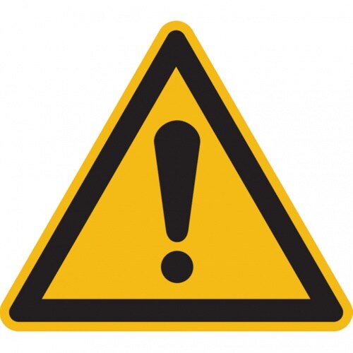 Dreifke® Aufkleber | Warnschild, Allgemeines Warnzeichen, W001 - ASR A1.3 ( - 100 mm Folie selbstklebend, 500 St