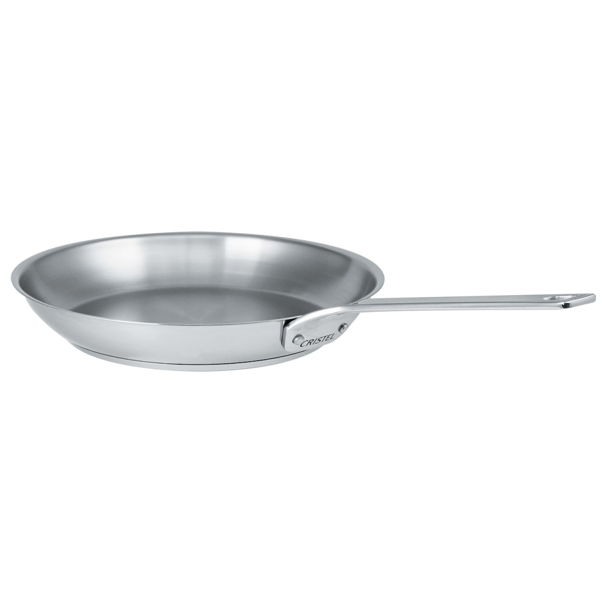Poêle en inox brossé poignée fixe polie  Ø26cm