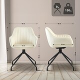 thumbnail of 2er Set Esszimmerstuhl MILON - Samt Creme 58x58x81 cm | Essstühle Esszimmerstühle Küchenstühle Wohnzimmerstühle