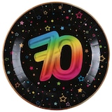 thumbnail of 6 Teller 70. Geburtstag bunt Pappteller