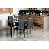thumbnail of Set de 4 sillas con respaldo alto acolchadas en piel sintética, elegantes y cómodas, ideales para cocina, comedor o restaurante – Lidia – Negro