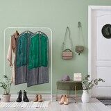 thumbnail of Relaxdays Kleidersack 6er Set, mit Reißverschluss, 135 x 60 cm, Vlies, Schutzhülle Anzug, Kleid, Hemd, grau/transparent