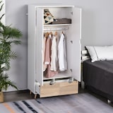 thumbnail of Armadio a Due Ante in Legno con 1 Ripiano e 2 Cassetti, Bianco