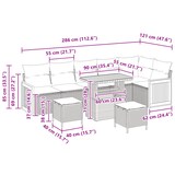 thumbnail of vidaXL 9-teiliges Garten Sofa Set mit Kissen Beige Poly Rattan Akazie