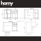 thumbnail of bümö Schreibtisch 120x60 cm mit integriertem Sideboard in Weiß-Eiche, Eckschreibtisch mit Schubladen & Regal - Winkelschreibtisch L-Form, PC Tisch,