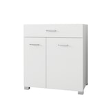 thumbnail of ML-Design Wäscheschrank Weiß 75x78,5x45 cm, mit 2 ausklappbaren Wäschesäcken & Schublade, Wäschesammler aus MDF-Holz, Wäschekorb Badschrank mit