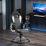 thumbnail of Silla de oficina silla de escritorio ajustable silla de despacho con reposabrazos abatibles 5 ruedas carga 120 kg 65x69x112-122 cm gris