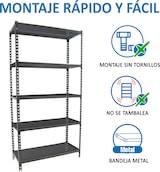 thumbnail of SimonRack Estantería Metálica, 1800x900x300 mm, 5 Alturas, Bandeja Metal, 180 kg de Punto Flexión, Antracita - Simonclick