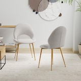 thumbnail of COSTWAY Esszimmerstuhl-Set, 2 Stück, Akzentstühle mit geschwungener Rückenlehne, gepolsterter Stuhl