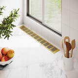 thumbnail of Alu Lüftungsblech Lüftungsgitter Stegblech b 80mm x L 1000mm Gold eloxiert