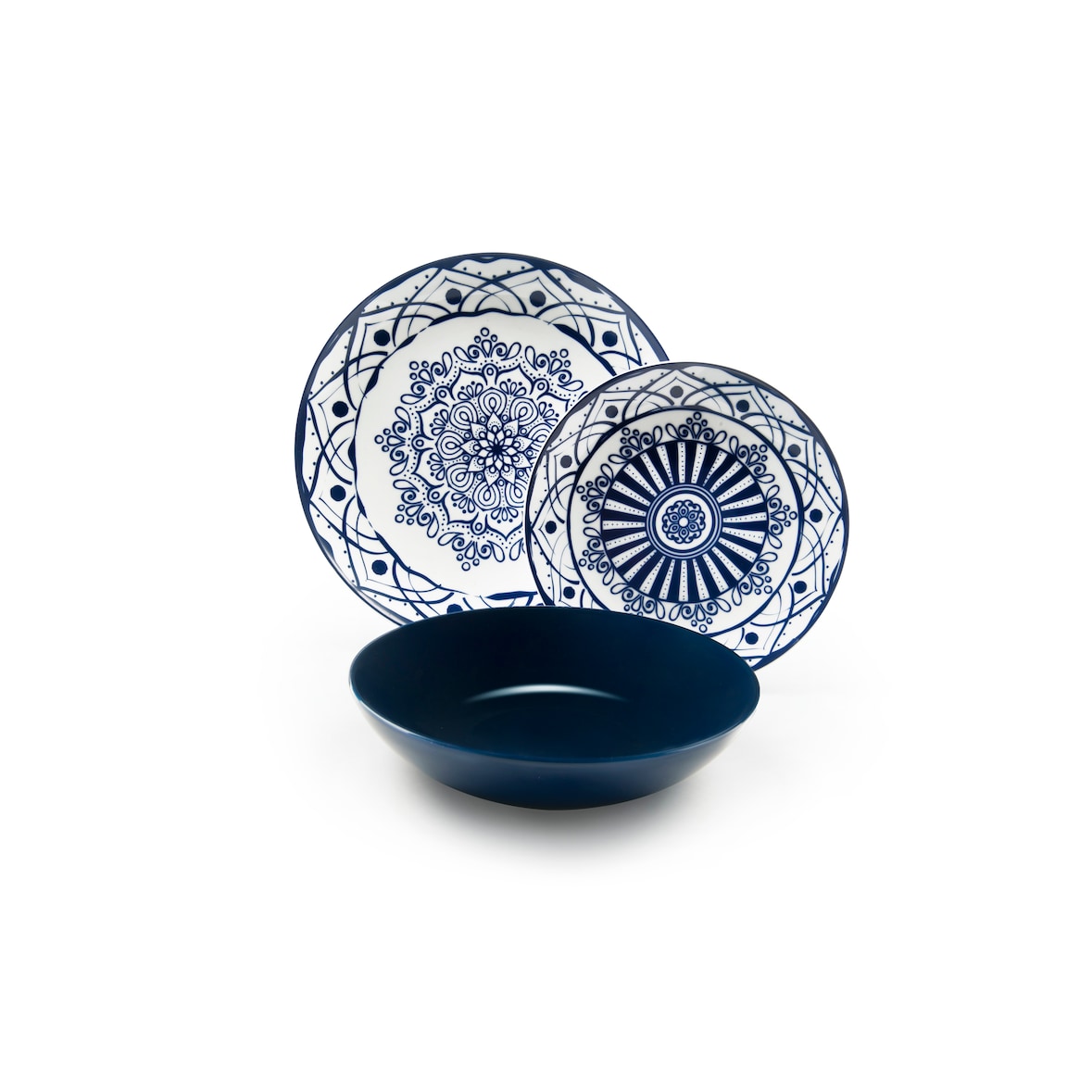 Excelsa 18-Teiliges Geschirrset Boheme Blue Porzellan Bunt