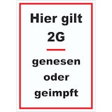thumbnail of Hier gilt 2G Hinweis Aufkleber mit Text A3 (297x420mm)