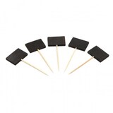 thumbnail of 100x Picker mit Kreidetafel aus Holz, 35 x 25 / 90 mm - Dekopicker Holzpicker