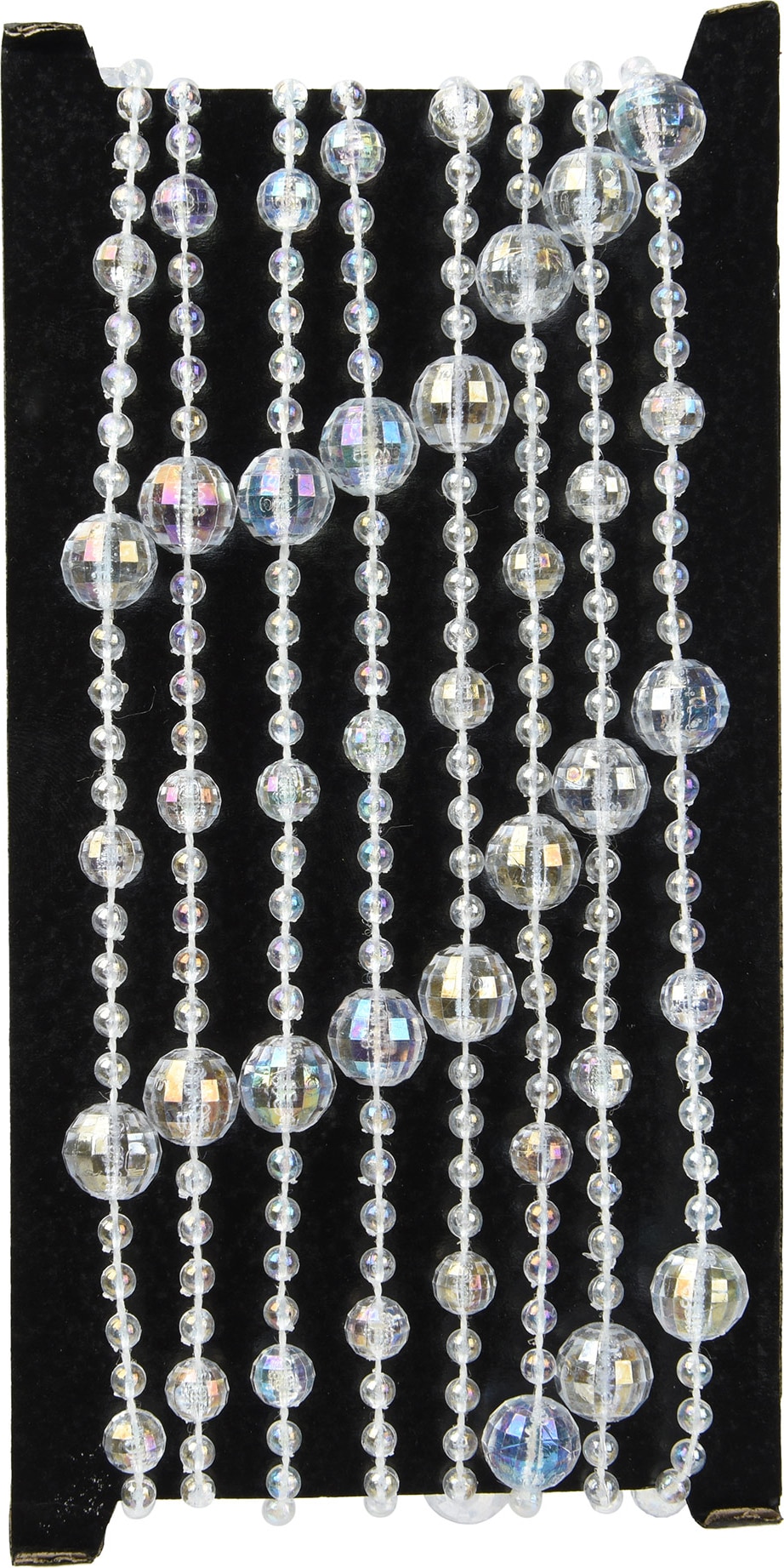 2,7m Perlenkette 10mm Kunststoff Perlengirlande Kunstperlen Perlenschnur Perlenband Hochzeitsdeko Weihnachtsdeko Transparent