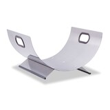 thumbnail of Relaxdays Kaminholzkorb Edelstahl, Feuerholzkorb modern, Kaminholzschale Metall, Holzlege, HxBxT 19 x 37 x 33 cm, silber