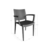 thumbnail of METRO PROFESSIONAL Gastro Stapelstoel met armleuningen Iluna, kunststof, zwart