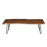 thumbnail of Sitzbank Baumkante 140 cm nussbaum massiv Akazie Hairpin-Gestell schwarz