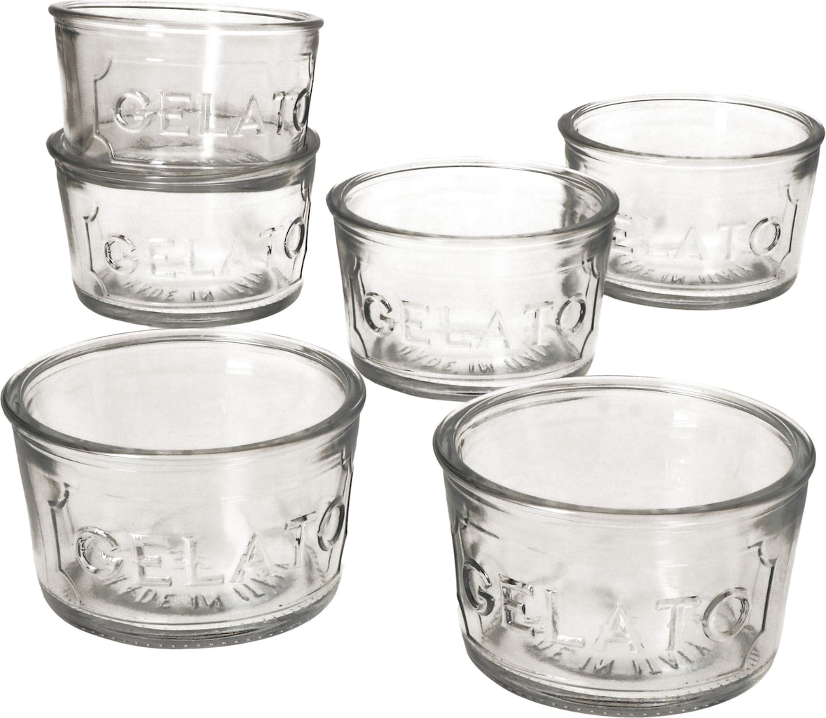 6er Set Gelato Eisbecher Glas 150ml