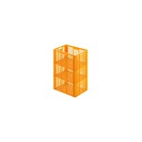 thumbnail of PROREGAL 3x Eurobehälter Bäcker- & Konditorenkasten | HxBxT 34,9x40x60 | 70 Liter | Gelb-Orange | Brötchenkiste, stapelbare Bäckerkiste