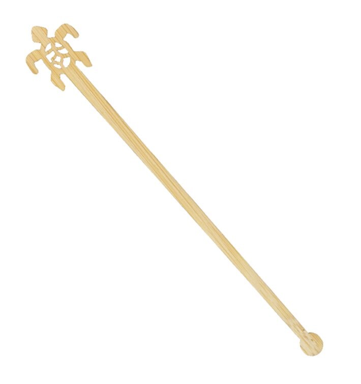 MONOUSO - Bambus-Schildkröte Getränkrührer 14cm (50 Stück)