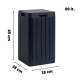 thumbnail of Pattumiera da giardino in resina 80 Lt. con porta sacco e chiusura a scatto Rio Garden antracite TOOMAX