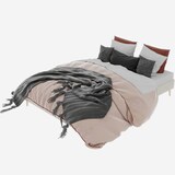 thumbnail of Modernes Bettgestell 160x200 cm aus hochwertigem niederländischem Velours in Beige, zeitloses Design für Ihr Schlafzimmer