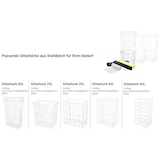 thumbnail of Papierkorb, Gitterkorb, Abfalleimer, 25 Liter, zum Hängen und Stellen : Farbe - Edelstahl (glänzend)