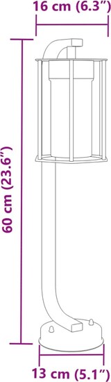 thumbnail of vidaXL Wegeleuchten 3 Stk. Schwarz 60 cm Edelstahl