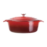thumbnail of Cocotte rouge en fonte ovale 6 Litres